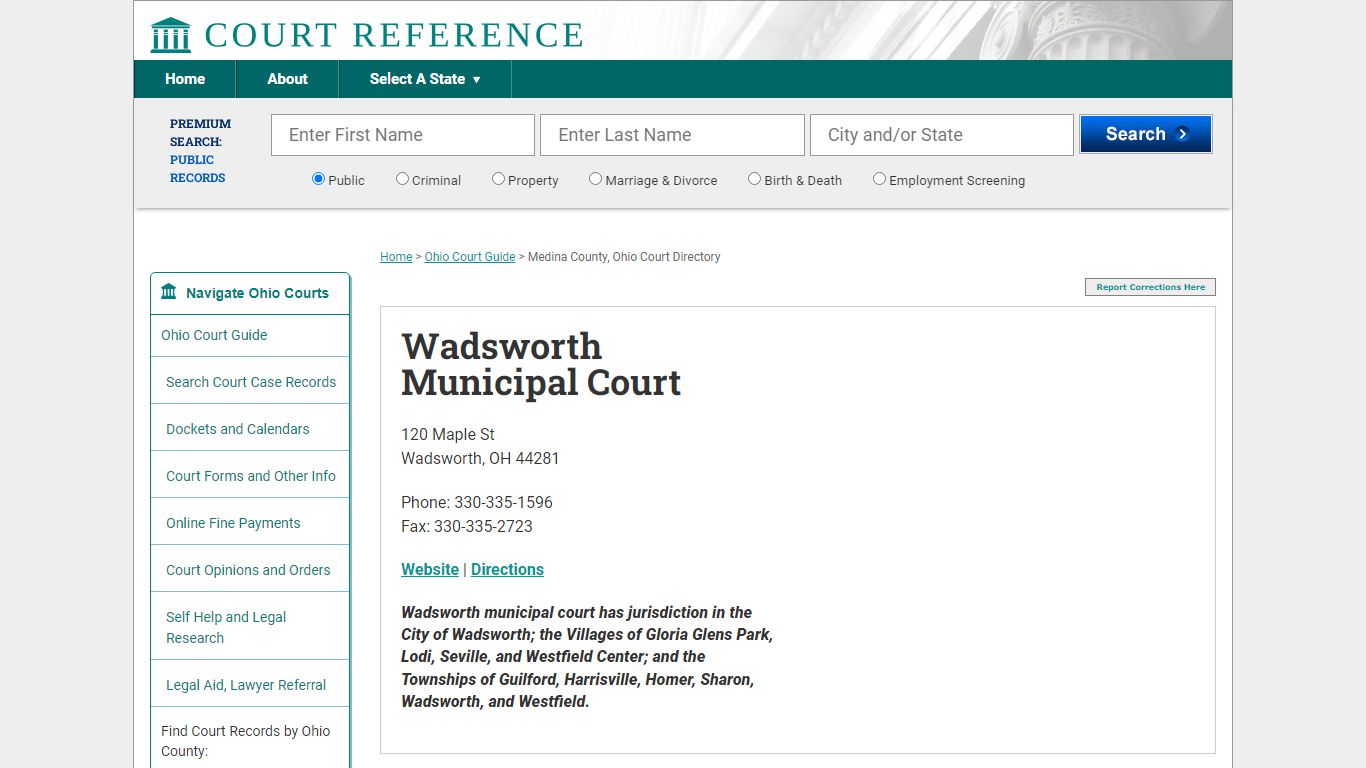 Wadsworth Municipal Court - Court Records Directory